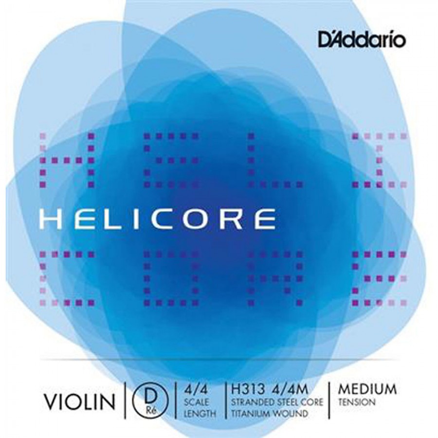 Helicore Violin String Set, 4/4 Scale, Medium Tension
